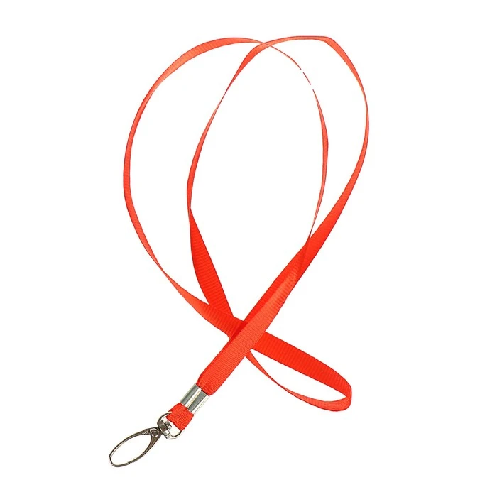 Лента для бейджа ширина-9 мм, длина-80 см с широким металлическим карабином,