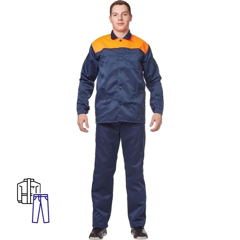 Спец.одежда летняя Костюм муж. л16-КБР син/оранж (р.52-54) 170-176 Спец.одежда летняя Костюм муж. л16-КБР син/оранж (р.52-54) 170-176