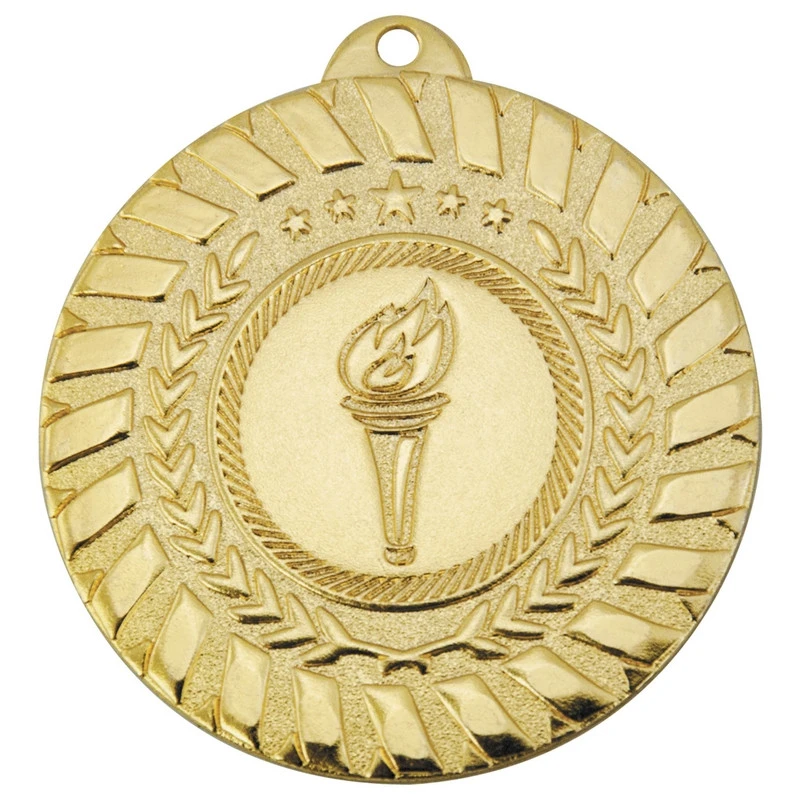 Медаль факел 50 мм золото DC#MK278a-AG