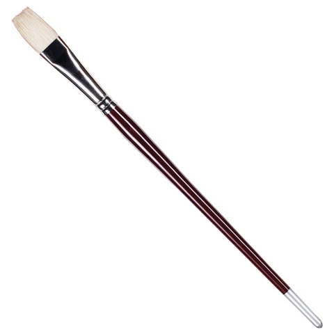 Кисть художественная KOH-I-NOOR щетина, плоская, №10, длинная ручка, блистер,