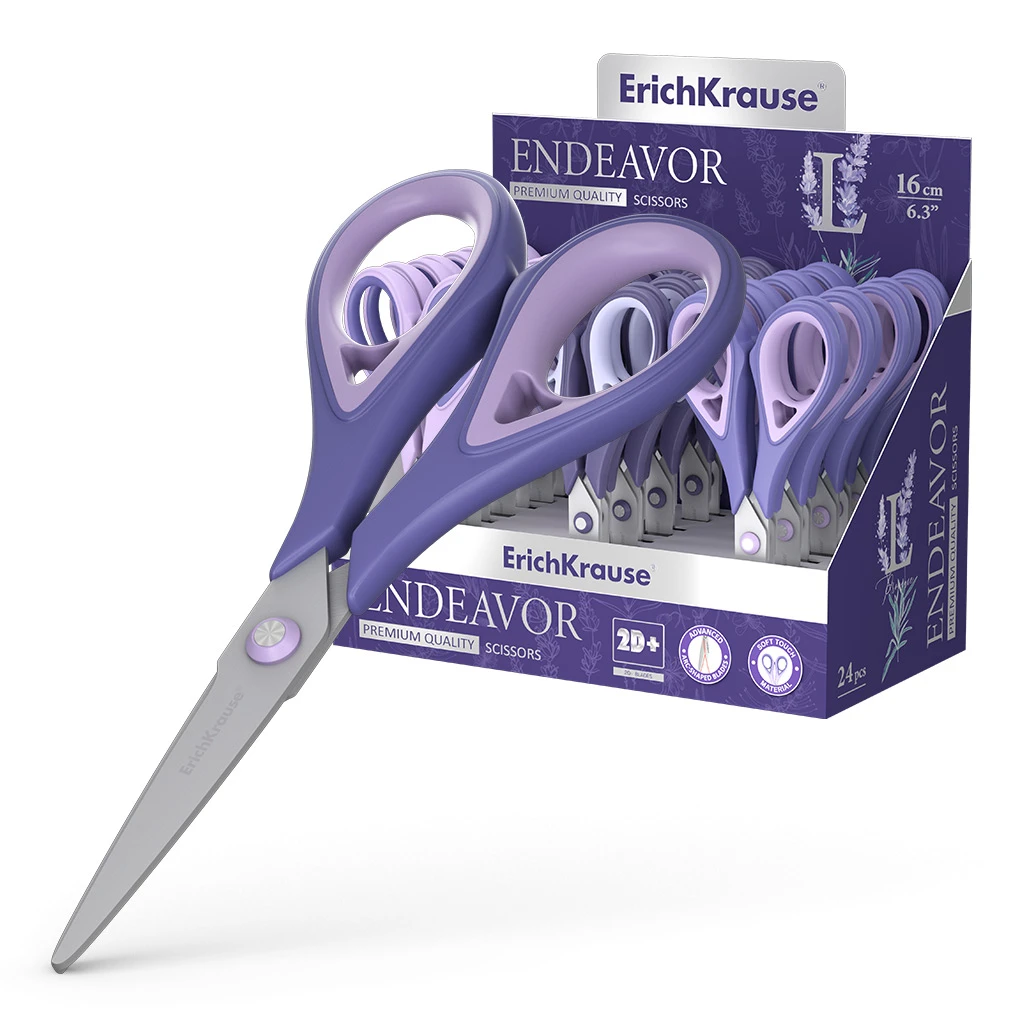 Ножницы ErichKrause® Endeavor Lavender, 16 см (в дисплее по 24 штуки)