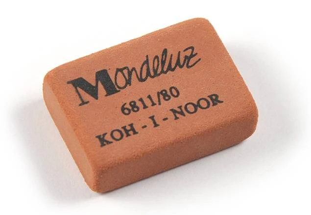 Ластик KOH-I-NOOR MONDELUZ 6811/80 (HB-6B) каучук 26x18,5x8 мм оранж. прямоуг.: