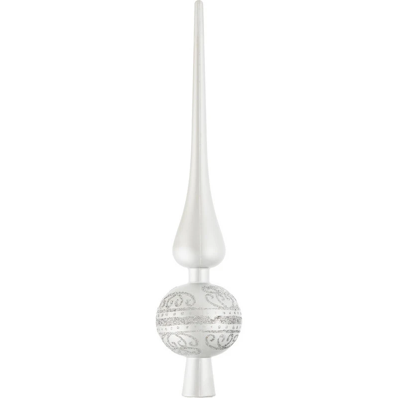 Игрушка елочная верхушка для ели,серебряная 28 см / 10,5х5,8х31см арт.80706