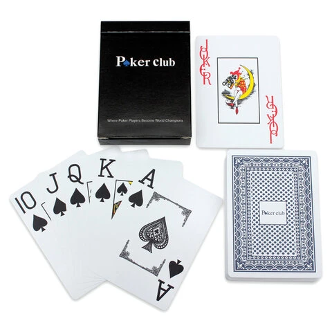 Карты игральные пластиковые "Poker club", 54 шт., 8,7х6,3 см, 25 мкм,