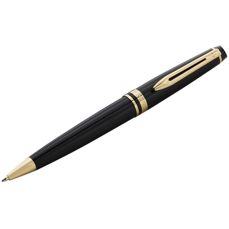 Ручка шариковая Waterman "Expert Black Lacquer GT" синяя, 1,0мм,