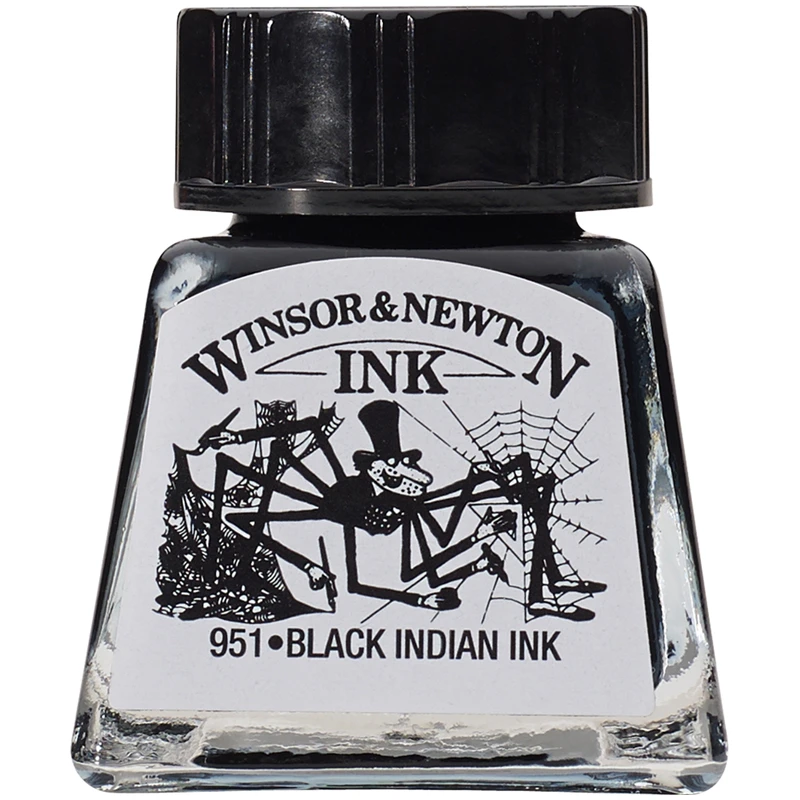 Тушь Winsor&Newton для рисования, черный, флакон c пипеткой 14мл