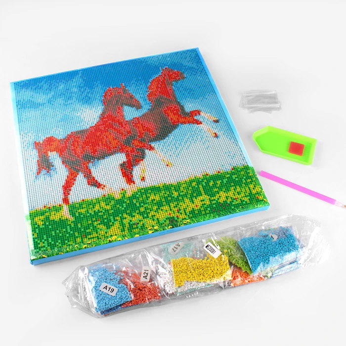 Алмазная живопись "Darvish" 30*30см Дикие лошади