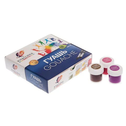 Гуашь ЛУЧ "Классика", 16 цветов по 20 мл, без кисти, картонная