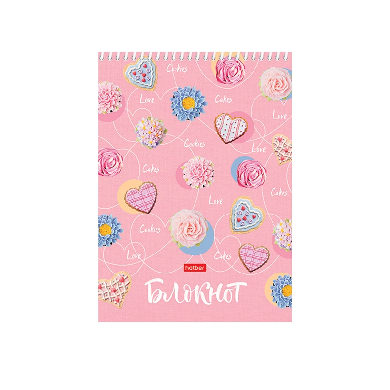 Блокнот А5 160л. на спирали Hatber "Сладкоежка", 3-х цветный блок Блокнот А5 160л. на спирали Hatber "Сладкоежка", 3-х цветный блок