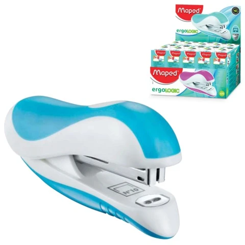 Степлер №10 MAPED (Франция) "Ergologic", до 15 листов, с контейнером