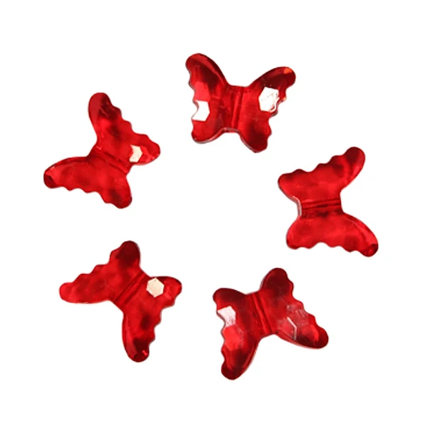 Декоративные бусины Бабочки красные 2,3x1,8см 20шт