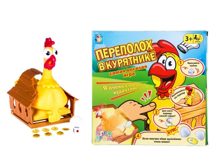 1toy ИГРОДРОМ Игра настольная "Переполох в курятнике". Т13561
