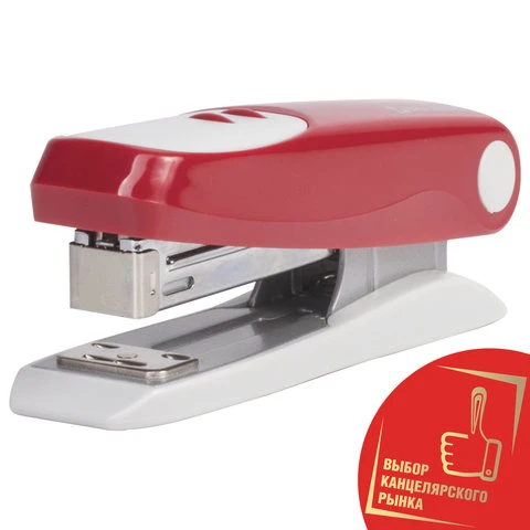 Степлер №24/6, 26/6 BRAUBERG "Germanium", до 20 листов, тёмно-красный,