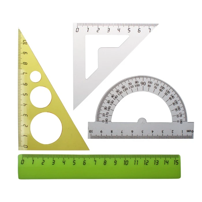 Набор чертежный малый (линейка 15см, транспортир 10см, треугольник 30*60гр.,