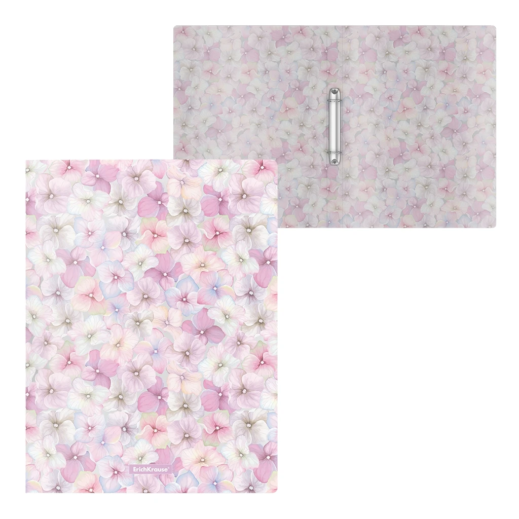 Папка на 2 кольцах пластиковая Erich Krause Phloxes, 24мм, A4 (в пакете по 4