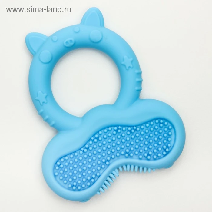 Прорезыватель силиконовый «Котик - кольцо», массажер, цвет МИКС