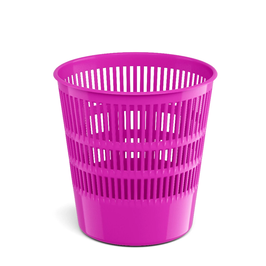 Корзина для бумаг сетчатая пластиковая Erich Krause® Neon Solid, 12л, розовый
