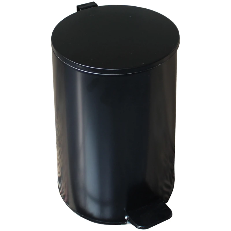 Ведро-контейнер для мусора (урна) Титан,20л,спедалью,круглое,металл, черное