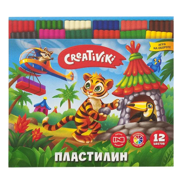 Пластилин CREATIVIKI 12 цв. ПЛ12КР