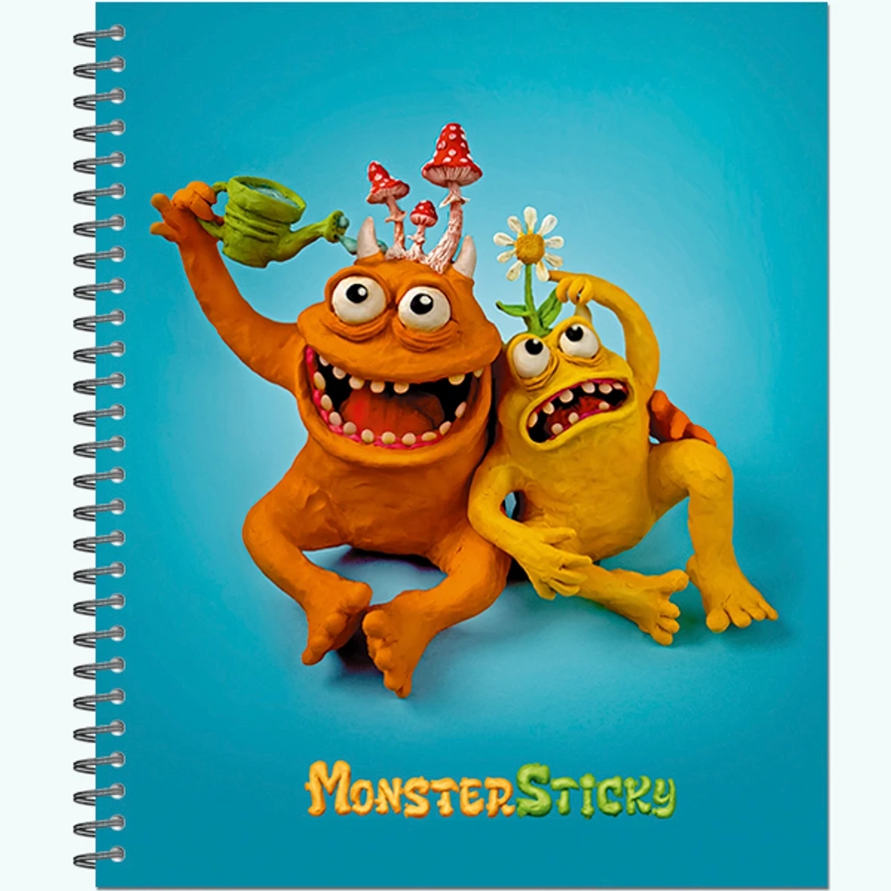 Тетрадь общая 96 листов "MonsterSticky", обложка - мелов.картон +
