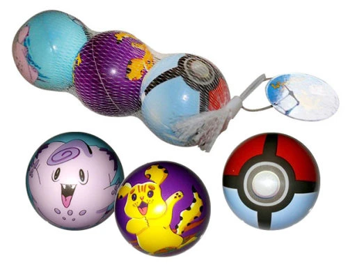 1TOY Карманные монстры, PU мячики с принтом, 7,5 см., 3шт. в сетке