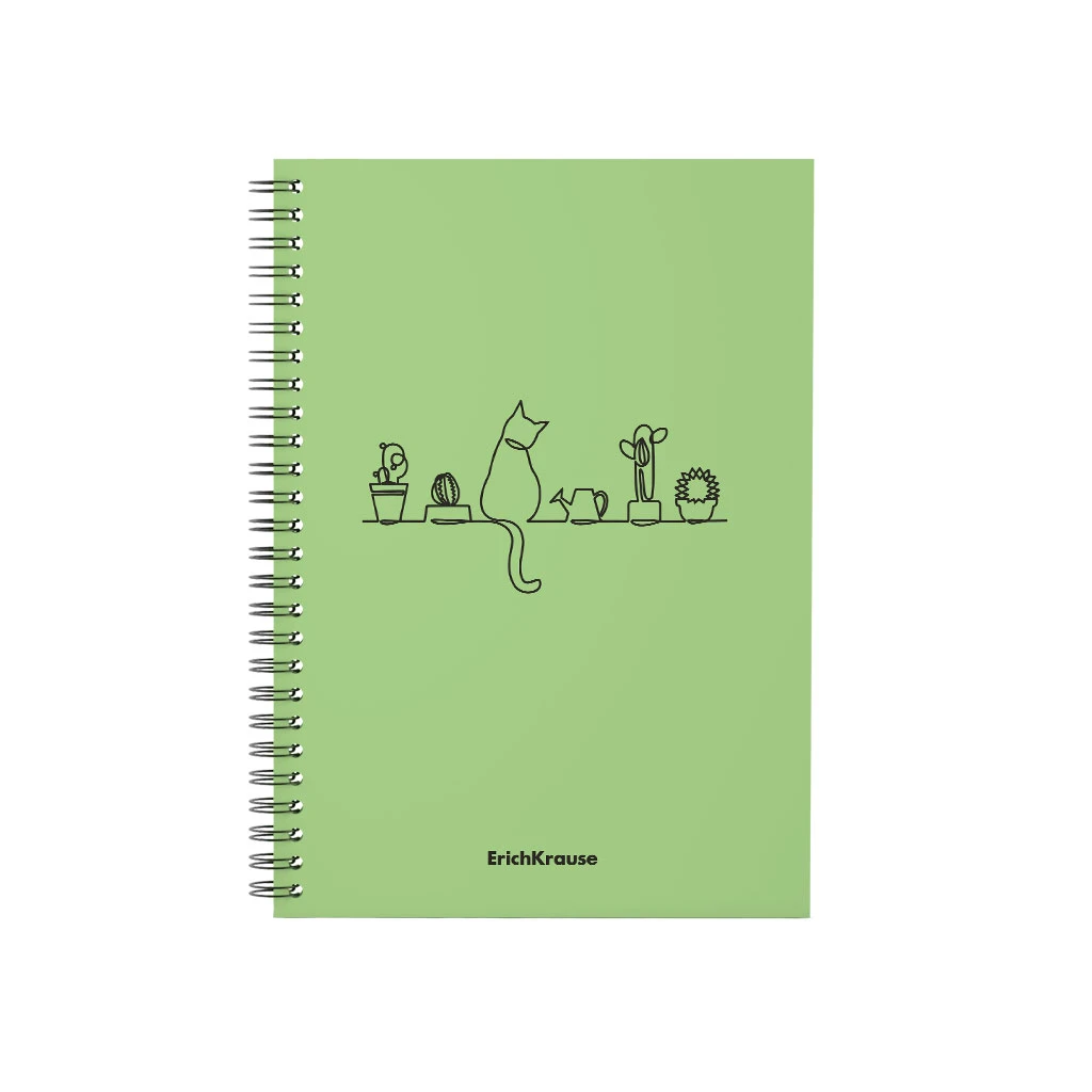 Тетрадь общая с пластиковой обложкой на спирали ErichKrause® Powder, Cats, Тетрадь общая с пластиковой обложкой на спирали ErichKrause® Powder, Cats,