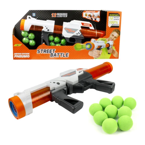 1toy Street Battle игровое оружие с мягкими шариками (в компл. 10 шар. 3,4 см),
