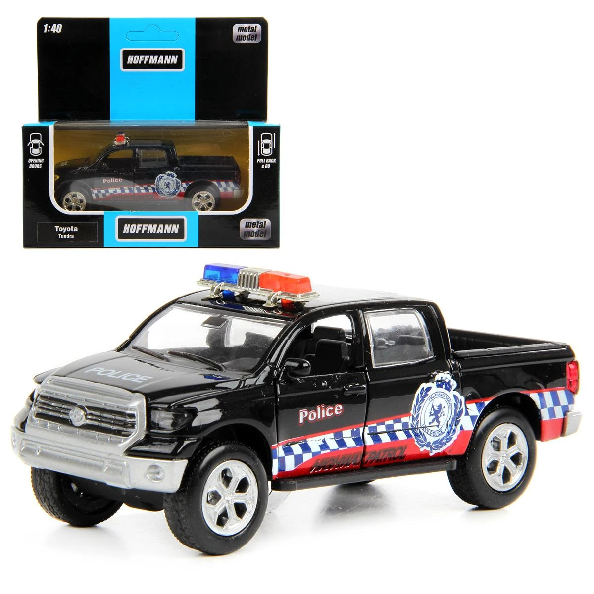 Машина металлическая Toyota Tundra Police Car 1:40, дв. откр., инерц., свет  Купить Оптом: Цена от 285.56 руб