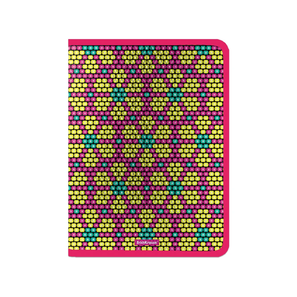 Папка для тетрадей на молнии пластиковая Erich Krause Pink&Yellow Beads, А4+ (в