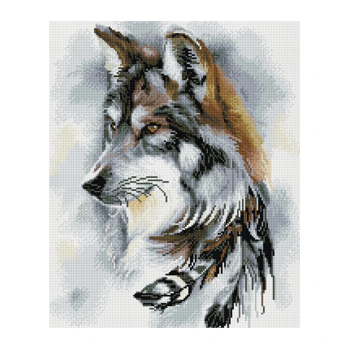 Алмазная мозаика ТРИ СОВЫ "Волчья мудрость", 40*50см, холст, картонная