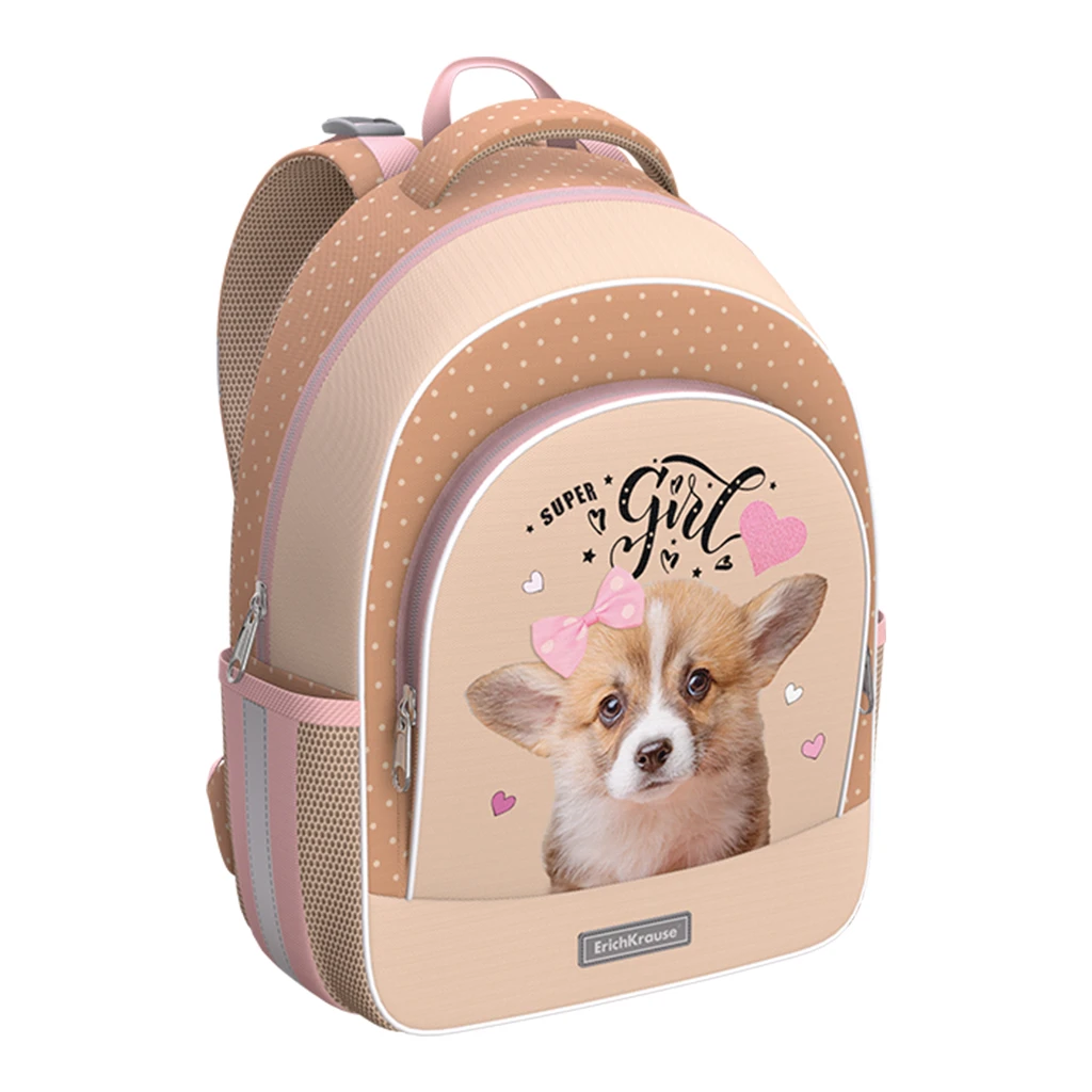 Ученический рюкзак с грудной перемычкой Erich Krause ErgoLine® 15L Corgi Puppy