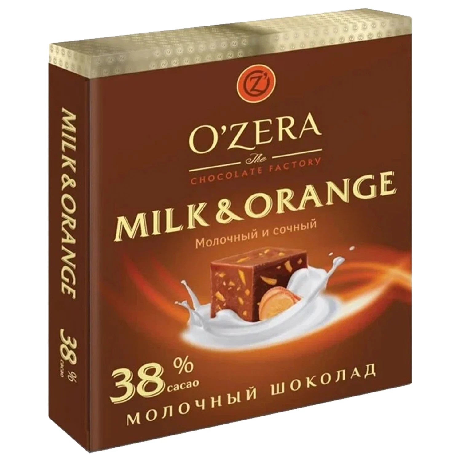 Шоколад порционный O'ZERA "Milk & Orange", молочный с апельсином, 90