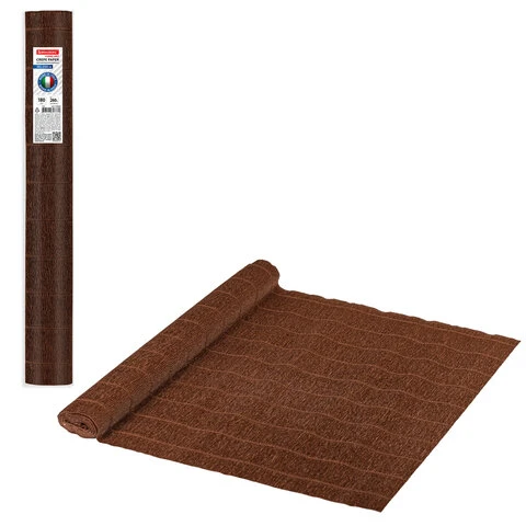 Бумага гофрированная (ИТАЛИЯ) 180 г/м2, коричневая (568), 50х250 см, BRAUBERG