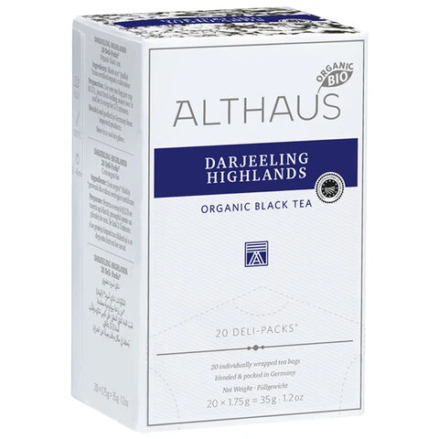 Чай ALTHAUS "Darjeeling Highlands" черный, 20 пакетиков в конвертах по