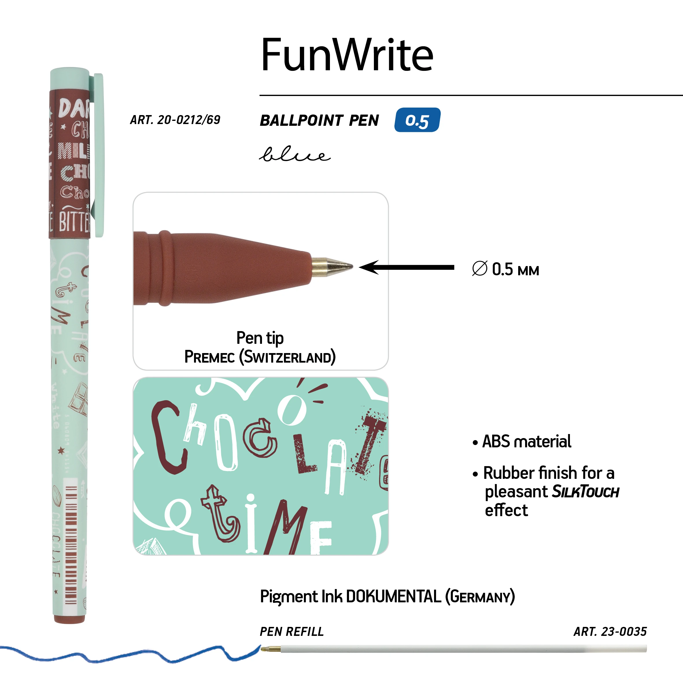 РУЧКА "FunWrite. Coffee Time. Мятный капучино" ШАРИКОВАЯ, 0.5 ММ, РУЧКА "FunWrite. Coffee Time. Мятный капучино" ШАРИКОВАЯ, 0.5 ММ,