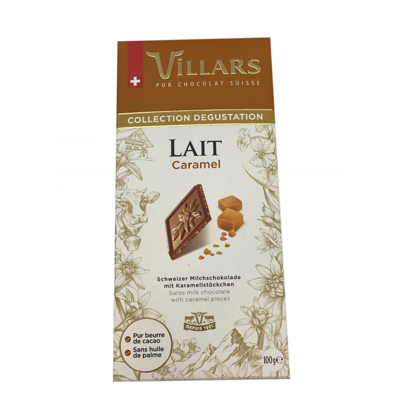 Шоколад Villars Швейцарский молочный с кусочками карамели, 100г