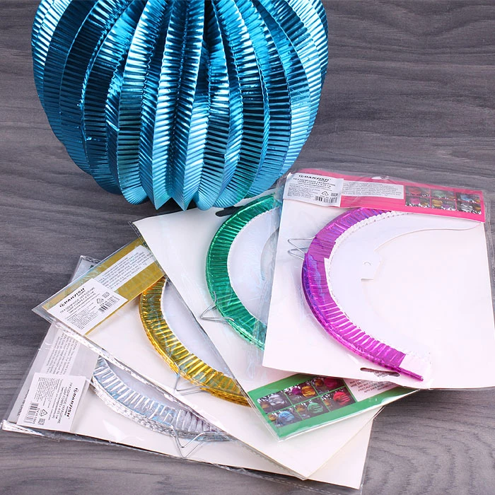 Праздничное украшение "Шар-гофре" металлизированный d-25см ассорти Праздничное украшение "Шар-гофре" металлизированный d-25см ассорти