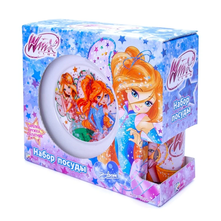 Набор "Winx Club" Феи, (3 предмета, подарочная упаковка) стекло