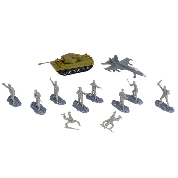 "Армия" Bondibon, Набор солдатиков с оружием 10 штук, танк, самолёт,