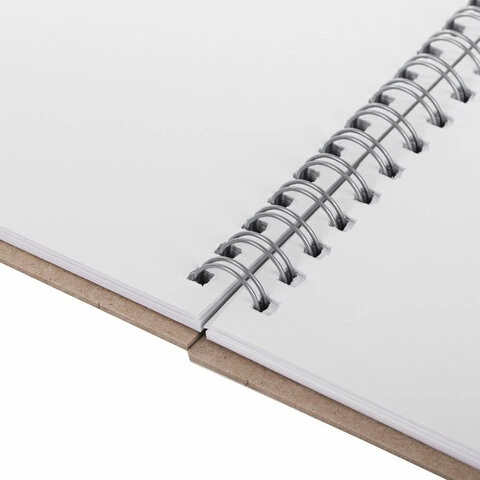 Скетчбук, белая бумага 180 г/м2, 195х195 мм, 20 л., гребень, твердая обложка,