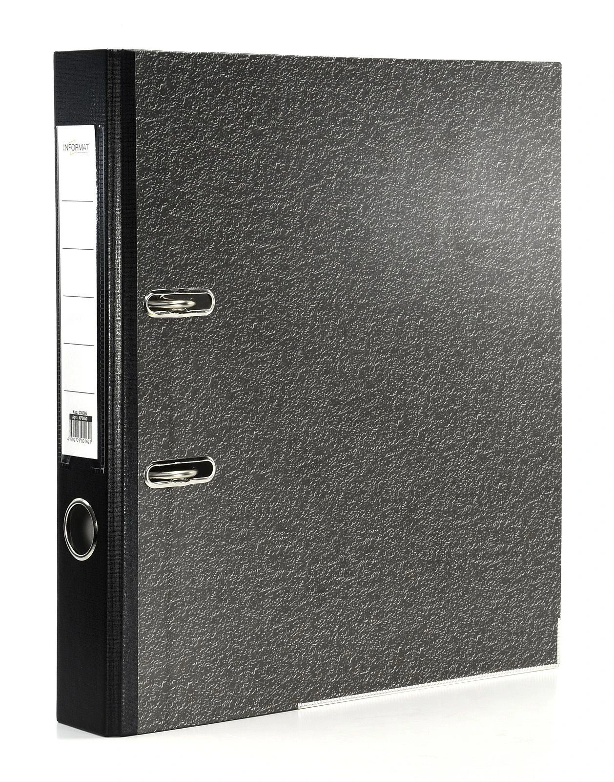 Папка-регистратор inФОРМАТ 55 мм мрамор черный метал.окант. собранный: KP9050