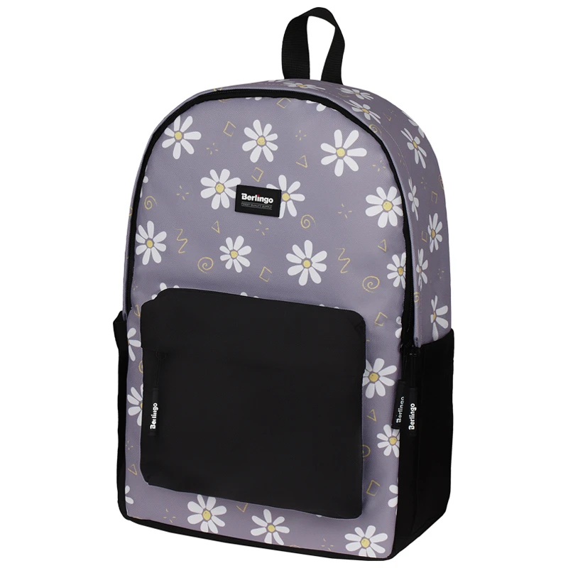 Рюкзак Berlingo Casual "Chamomile black" 39,5*27*13см, 1 отделение, 3