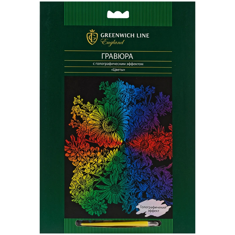 Гравюра с голографическим эффектом Greenwich Line "Цветы", 29,5*21см.