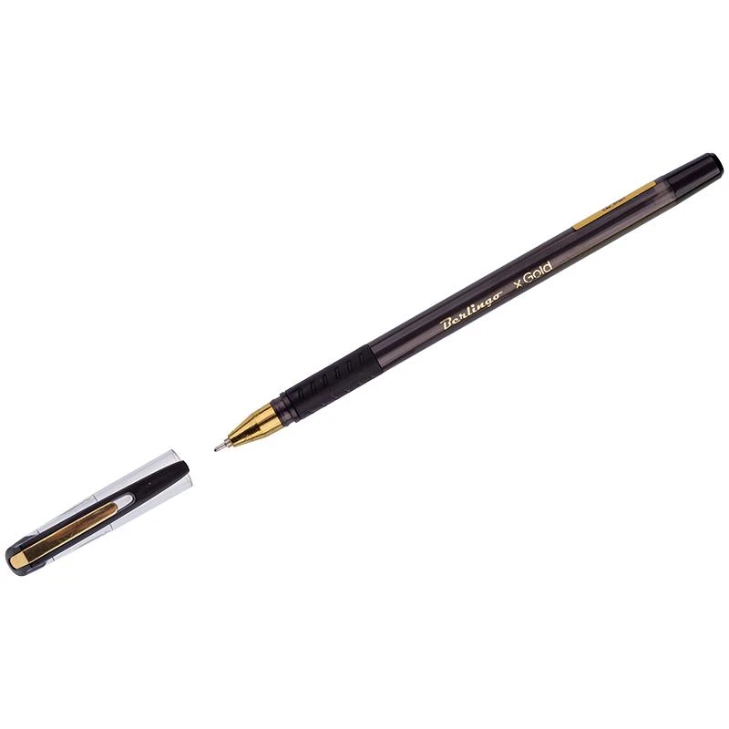 Ручка шариковая "xGold" черная, 0,7мм, игольчатый стержень, грип: