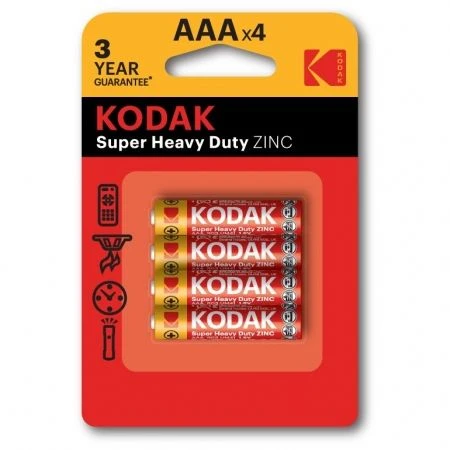 Батарейка Kodak R03-4BL SUPER HEAVY DUTY Zinc AAA солевая 4 штуки