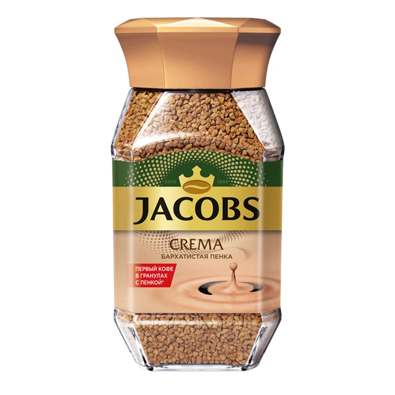 Кофе растворимый Jacobs "Crema", сублимированный, стеклянная банка,