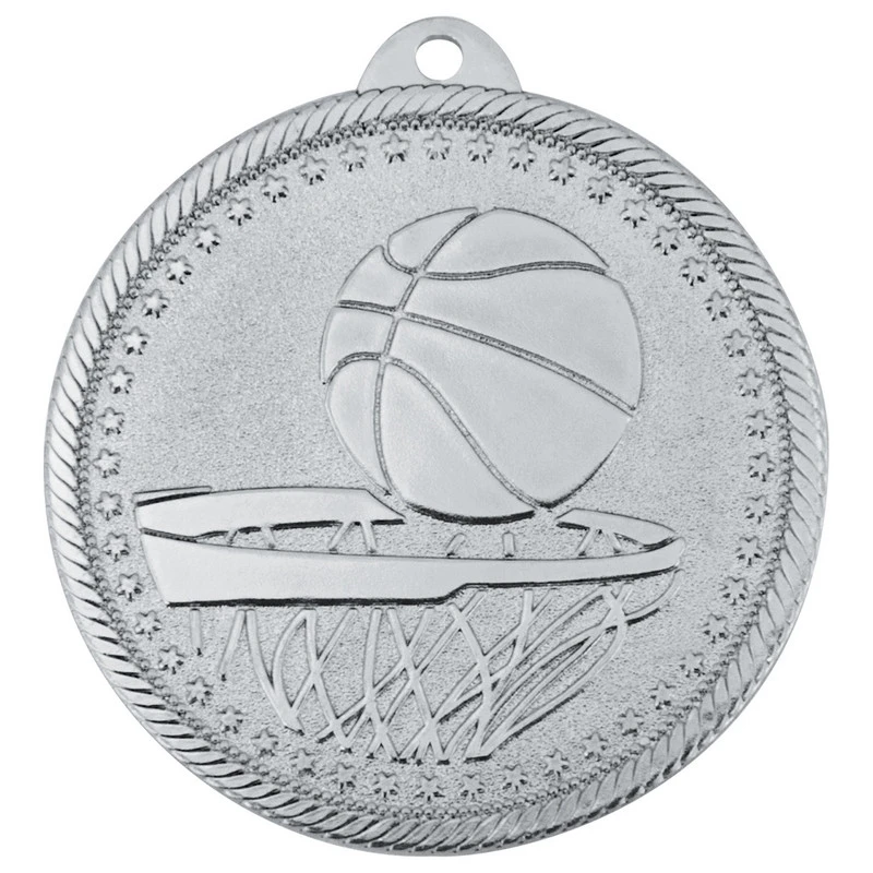 Медаль баскетбол 50 мм серебро DC#MK299b-S