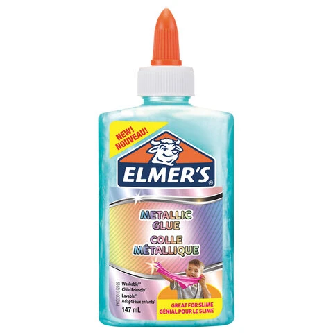 Клей для слаймов канцелярский металлик ELMERS Metallic Glue, 147 мл, бирюзовый,