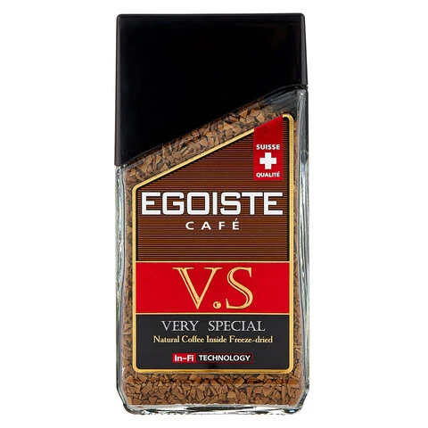 Кофе растворимый EGOISTE "V.S", сублимированный, 100 г, стеклянная