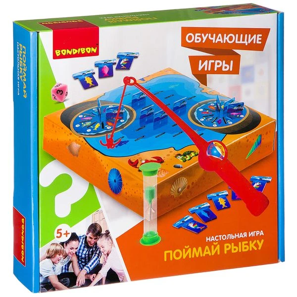 Обучающие игры Bondibon Настольная игра «ПОЙМАЙ РЫБКУ», BOX 29х6,5x28 см  ВВ2414